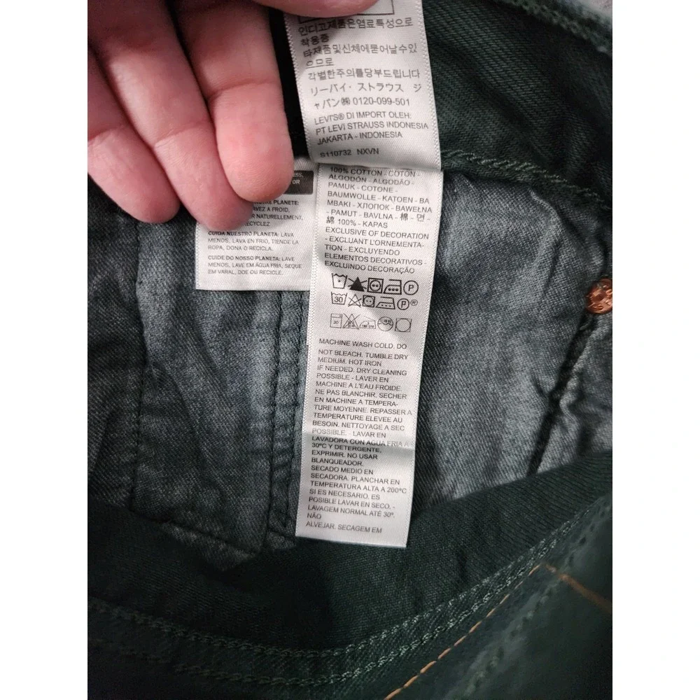 Levi's Mens 36x29 501 Original Straight Leg Jeans Dark Green Button Fly NWT